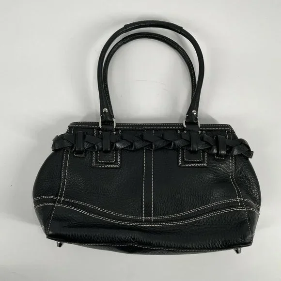 Coach Black Pebbled Leather Hampton Purse Bag F13084 - Picture 3 of 5